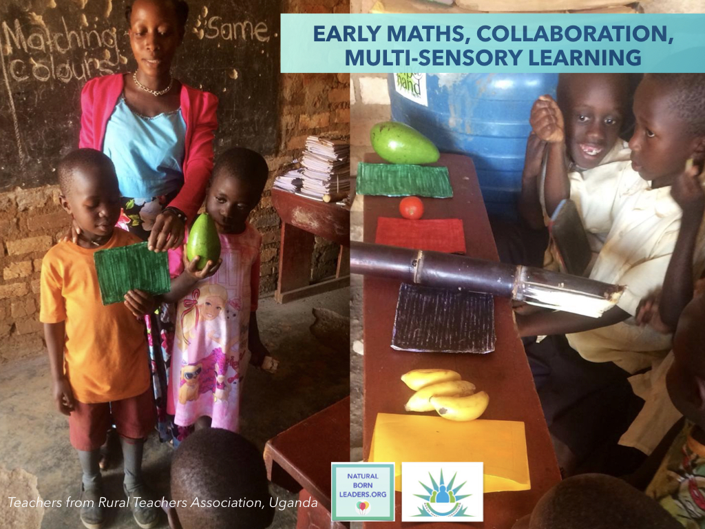 case study from Uganda showing teachers introducing experiential learning in local classroom using fruit and vegetables 