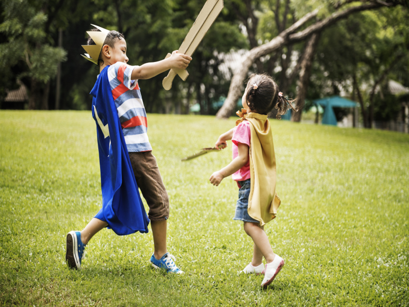 children role play knights in the park early childhood 